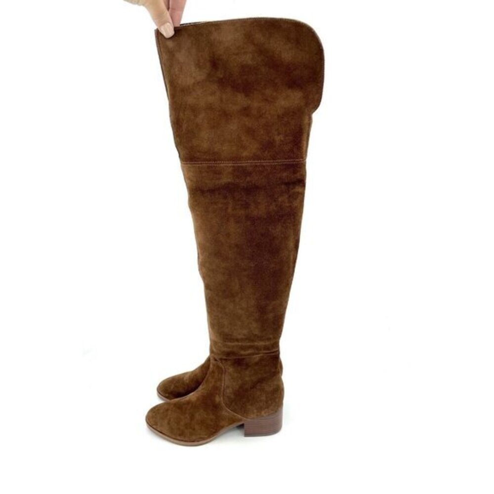 Via Spiga Ophira Boots Brown Suede Leather Over The Knee SZ 5.5 New $495